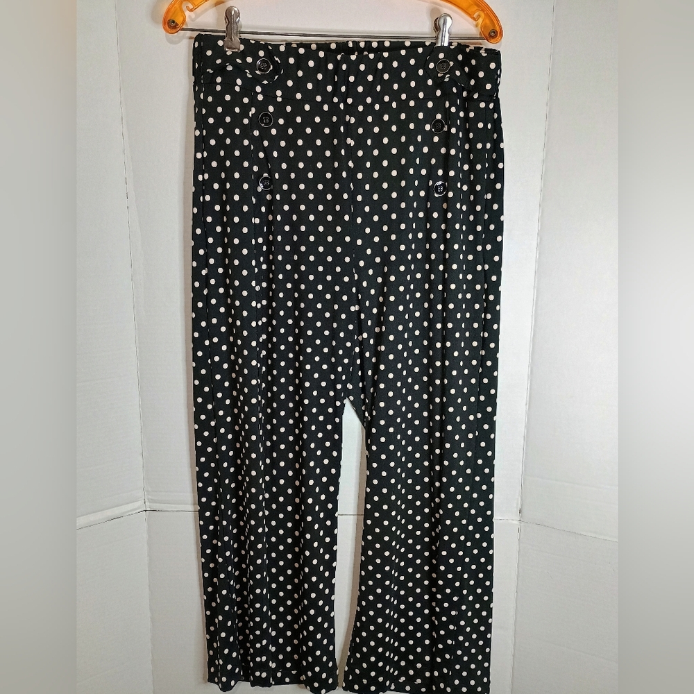 Robert Louis Black and White Polka Dot Pants Size 1X